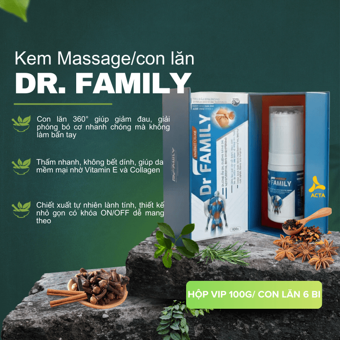 Kem massage con lăn bi Dr. Family