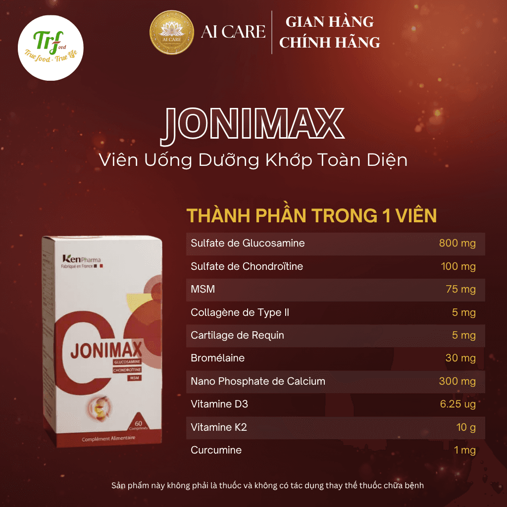 Viên Uống Dưỡng Khớp JONIMAX (Nhập Khẩu Pháp) | 9 Thành Phần Bổ Khớp, Hỗ Trợ Giảm Đau & Thoái Hóa Khớp