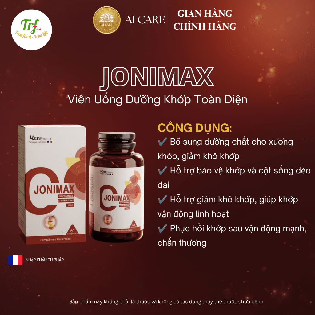 Viên Uống Dưỡng Khớp JONIMAX (Nhập Khẩu Pháp) | 9 Thành Phần Bổ Khớp, Hỗ Trợ Giảm Đau & Thoái Hóa Khớp